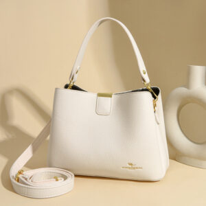 Women’s Soft Leather Crossbody Bucket Bag – Stylish Shoulder & Handbag For Everyday Use, Medium Size Tote With Zipper