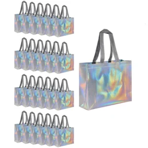 1/5/10pcs Silver Reusable Gift Tote Grocery Shopping Bags Apply To Bridesmaids Birthday Wedding Bachelor Party Supplies