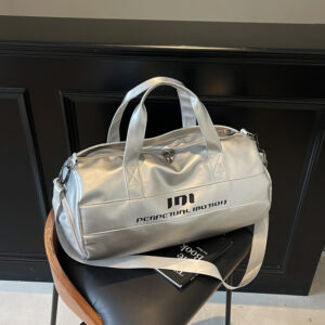 Large Capacity Fitness Dry And Wet Separation Sports Handbag Trendy Soft Leather Texture Messenger Boarding Travel Bag