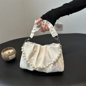 Summer Niche Handbags For Women 2026 New Fashion Trend Pleated Shoulder Underarm Sweet Handheld Small Square Bag