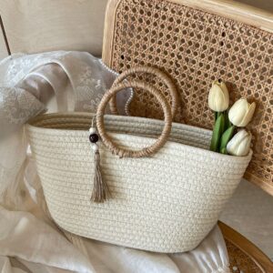2026 New Fashion Commuter Large Capacity Women’s Summer Beach Vacation Straw Basket Bag