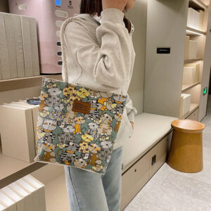 Shoulder New Trendy Tote Handbag Simple Texture Women’s Large Capacity Canvas Bag