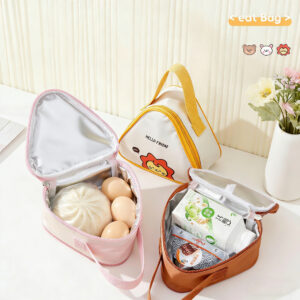 Mini Cute Triangle Insulated Lunch Kids Student Portable Waterproof Picnic Food Thermal Reusable Cooler Bag