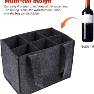 Factory Direct: Non-woven Fabric Carrier Felt Storage Bag, Six-bottle Wine Tote Bag