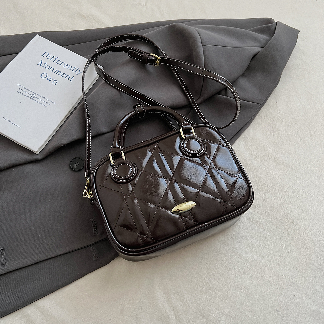 Minimalist Tote – Miu-Inspired Soft PU Shoulder Bag With Detachable Charm, Spacious Work & Travel Organizer - Image 13