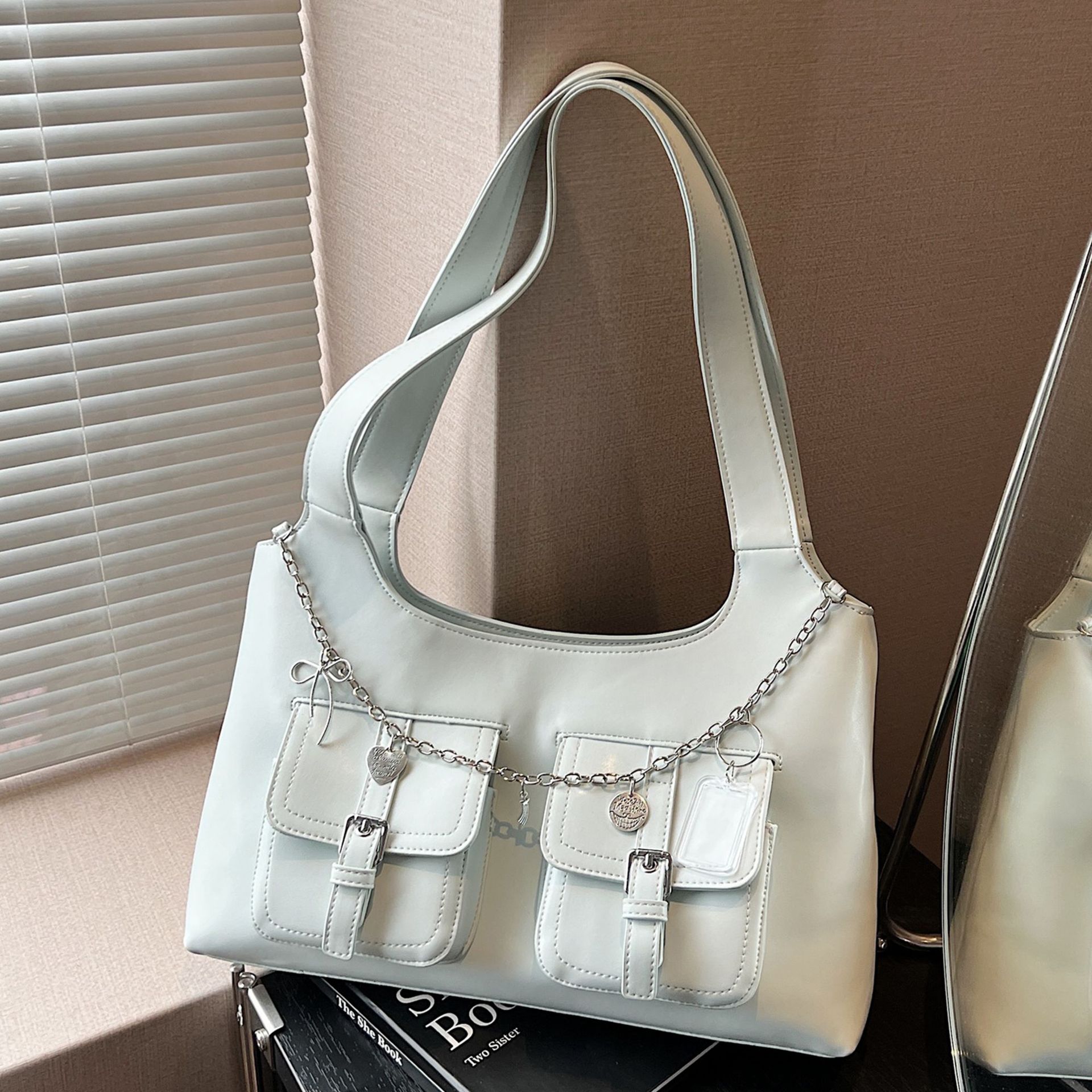 Women's Bags New Style Going Out Chain Motorcycle Trend All Match Hobo Bag Handbag - Image 3