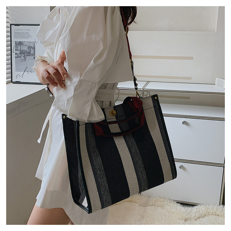 Women's Large Canvas Bag Denim Shoulder Vintage Briefcase Pretty Tote Commuter Travel Campus Casual Handbag - Image 5