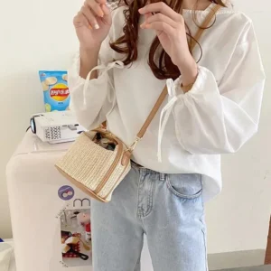 Shoulder Bags Straw Crossbody Bag For Women Fashion Bohemian Small Knitting Summer Purse And Handbag Ladies Casual