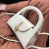 8459 Retro Lock Handbag White