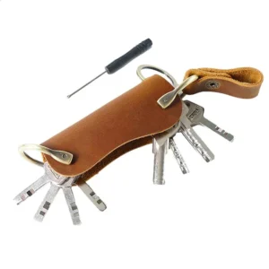 Leather Key Holder For Car Mens Keys Organizer Pocket Compact Keychain Case Cover EDC Smart Keyholder Keycase 250206