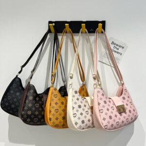 p7 New O Ld Flower Pea 2026 Retro Ladies Shoulder Foreign Trade Women’s Wholesale Printed Armpit Bag