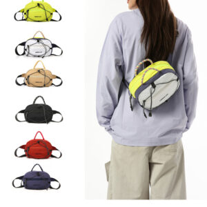 Summer Vibrant Color-blocking Sports Crossbody Bag, Lightweight With Multiple Attachment Options, Must-have For Students