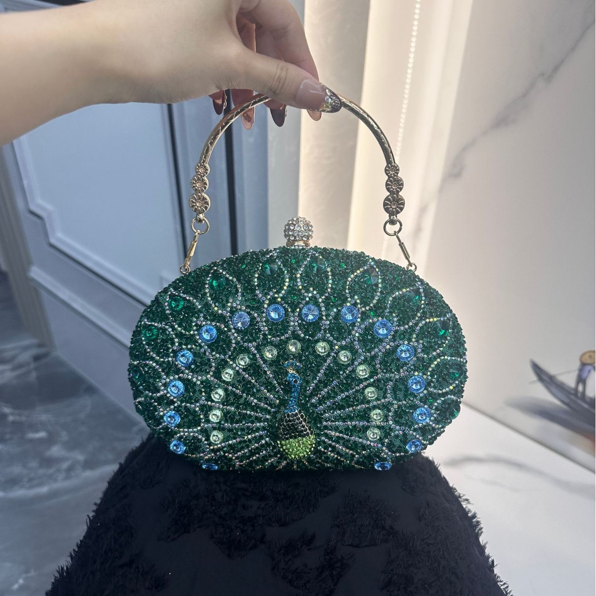 2026 New Diamond Set Handbag Wedding Shoulder Crossover Banquet Party Bag - Image 3