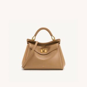 Women’s Lock Closure Leather Crossbody Bag – Minimalist Shoulder Handbag (Versatile Top Handle Design)​