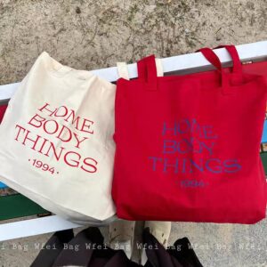 W Korean INS Niche Red Canvas Large Capacity Shoulder Lazy Style Commuter Versatile Bag For Women