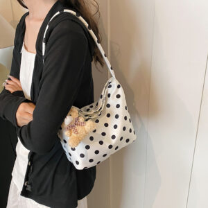 Underarm Polka Dot Trend New Women’s Korean Style Handbag Fashion Casual Nylon Niche Shoulder Bag 2026