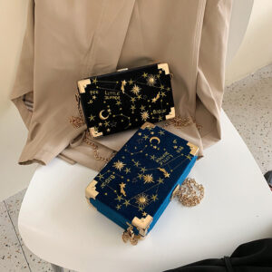 Women’s Stylish Velvet Shoulder Bag With Chain Strap Elegant Crossbody Purse For Daily Use Medium Size PU Leather Floral
