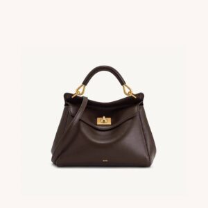 Women’s Lock Closure Leather Crossbody Bag – Minimalist Shoulder Handbag (Versatile Top Handle Design)​