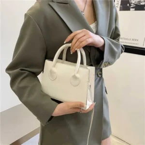 Minimalist Black Small Square All-Match Top Handle Purse Classic Shoulder Bag For Work.C241116C241116