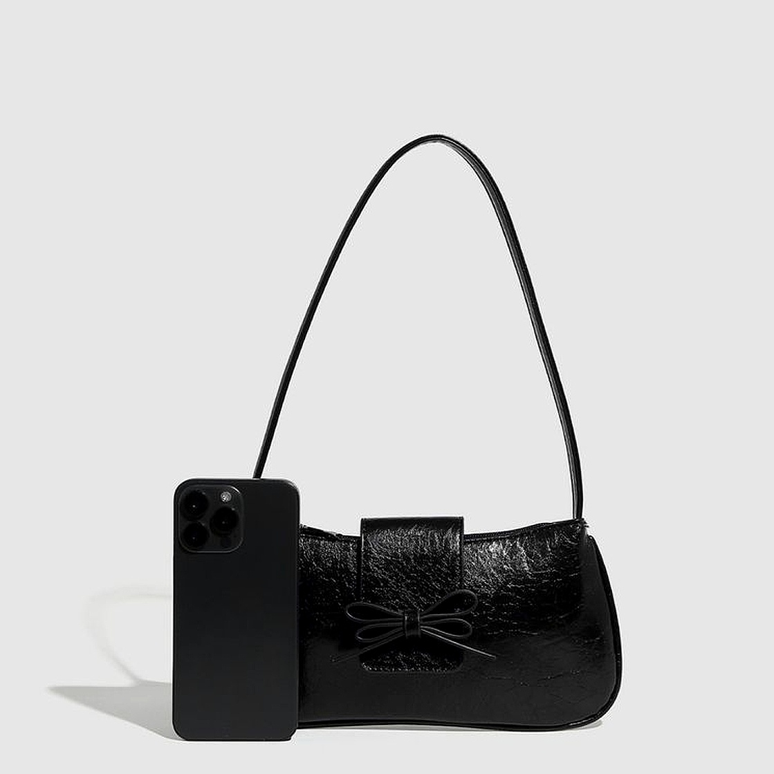 Shoulder With Butterfly Accent And Top Handle In Soft PU For Everyday Elegance Mini Square Clutch , Handbag, Women's - Image 4