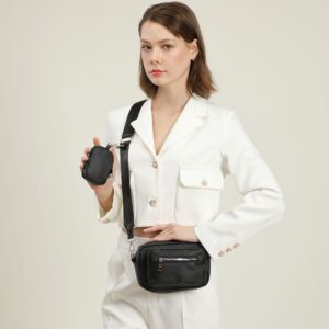 Simple Women’s Large Capacity Crossbody Fashionable Casual Solid Color Coin Purse with Charm New Style Shoulder Bag
