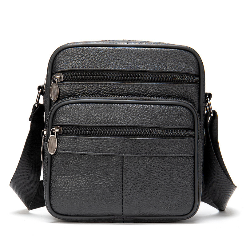 First layer genuine men's Men's single shoulder Business leather casual crossbody bag - Image 5