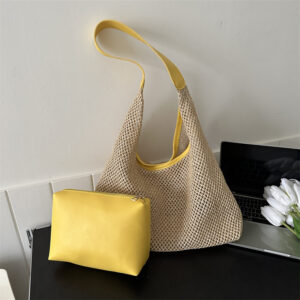Casual Summer Trend Woven Mother-Daughter 2026 Fashionable Stylish Single Shoulder Beach Travel Straw Bag