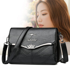 Temperament Atmospheric Messenger Women’s Fashionable Mother Bag Soft Leather Large Capacity