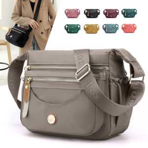 High Quality Multi-layer Shoulder Women’s Casual Mom Bag, Large Capacity Waterproof Nylon Crossbody Bag