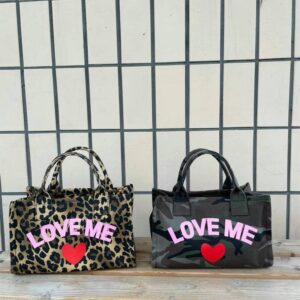 Tote – Fashionable Animal Print & Camo Shoulder Bag For Women, Trendy Polyester Casual Handbag (Leopard