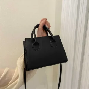 Minimalist Black Small Square All-Match Top Handle Purse Classic Shoulder Bag For Work.C241116C241116