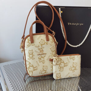 Women’s Small Square Handbag North China Cute Cartoon Design Shoulder Crossbody Bag New Style