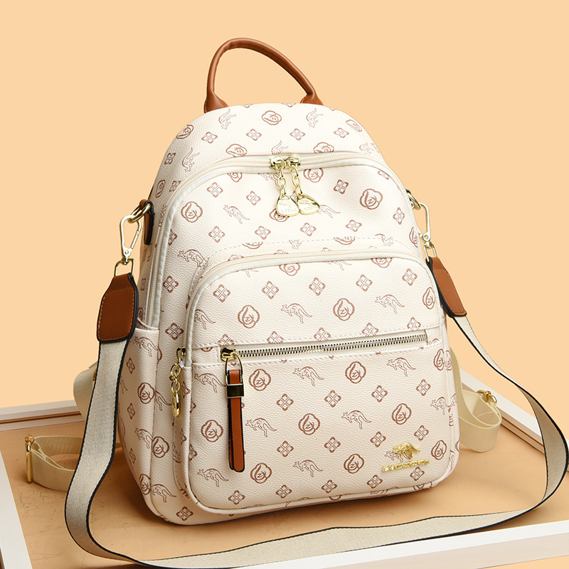 Bags New Women's Backpack Soft Leather Mommy Travel Bag Large Capacity - Image 4