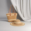 Hat bag set khaki rice two