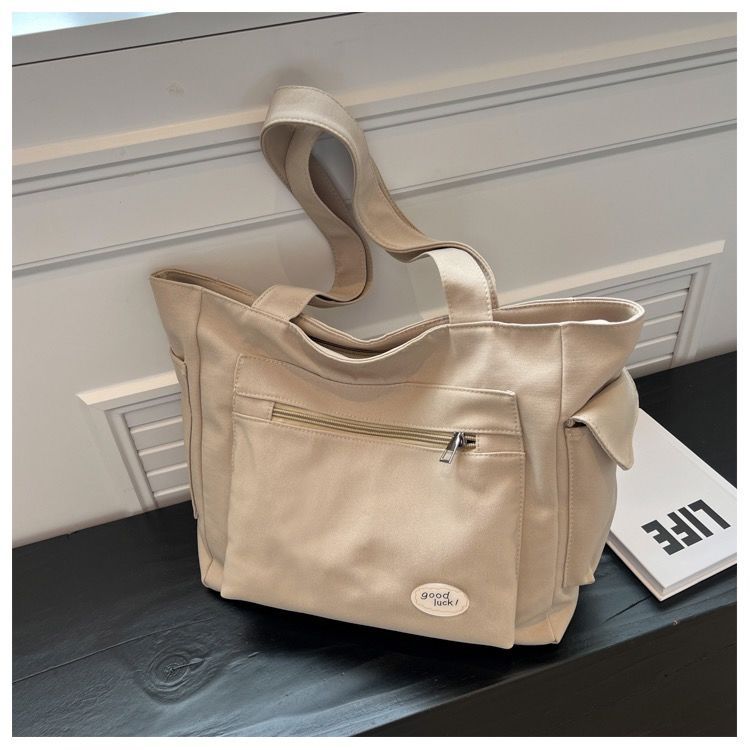 College Student Commuter Large Capacity Women 2026 New Canvas Shoulder Tote Bag - Image 4
