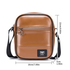 leather messenger bag for men, fashionable and trendy water repellent versatile shoulder bag, one piece drop shipping