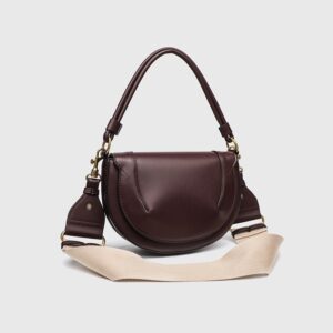 New Classic Fashion Handb, Retro Shoulder Crossbody Commuting Casual Saddle B, High-end Minimalist Women’s Leather