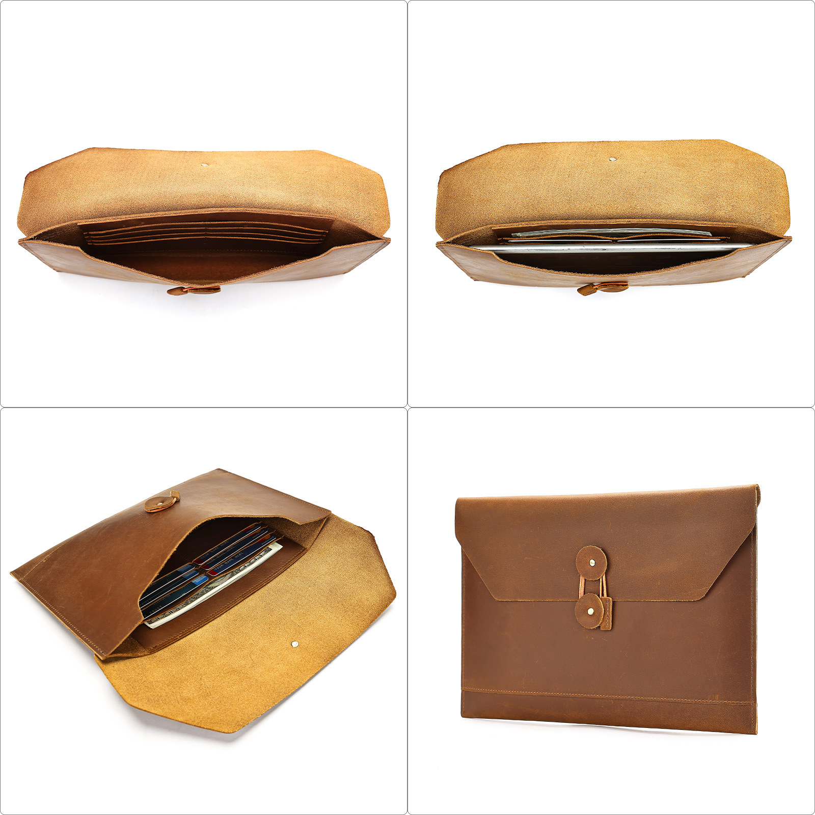 Wrapped Rope Men's Multi Card Flat Storage Bag, Business Travel A4 File Bag - Image 4