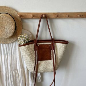 Spring Large-Capacity Woven For Women 2026 New Straw Beach Vacation Single-Shoulder Basket Bucket Bag