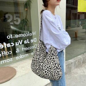 Begge Leopard Print Crossbody Bag – Large Capacity Canvas Tote (Trendy & Stylish For Women)