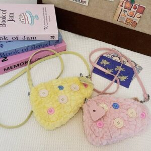 Fluffy Cheese Bag For Women – Cute Crossbody Phone Purse With Soft Plush Material, Lightweight & Stylish, Multiple