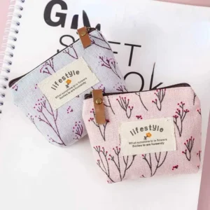 Fashion Wer Pattern Purses Small Fresh Canvas Wallet Lady Girls Earphone Coin Key Money Storage Bag Zipper PouchC241210