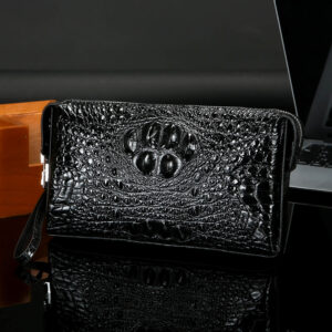 High Quality Men’s With Crocodile Pattern Business And Leisure, Layered Leather Handbag For Men