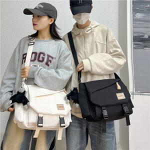 Retro work clothes crossbody female students, large capacity mailman bag for men, one shoulder backpack
