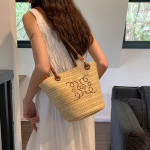 Bags For Women Large Capacity 2026 New Woven Summer Seaside Beach Straw Bucket Shoulder Bag