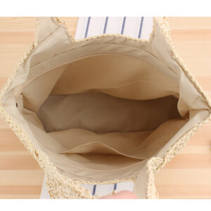 Fashion single shoulder straw Mori hand-woven leisure large capacity beach bag
