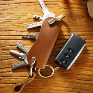Leather Key Holder For Car Mens Keys Organizer Pocket Compact Keychain Case Cover EDC Smart Keyholder Keycase 250206