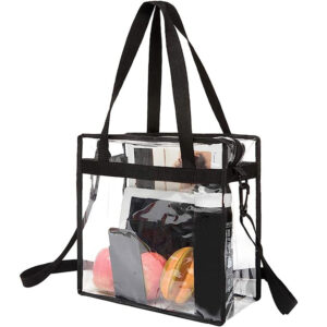 Cross-border Explosion, Transparent PVC Shoulder Crossbody Dual-purpose Tote Folding Shopping Bag, Beach Travel Bag.