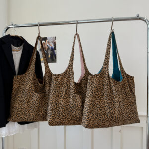 Autumn New Style Vest Blogger Single Shoulder Leopard Spring Summer Pink Korean Double-Sided Print 2026 Backpack Tote