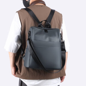 Unisex Multifunctional Backpack – Water-Resistant 15″ Laptop Daypack For Work & Travel (Black/Gray/Blue)